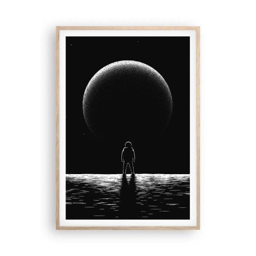 Plakat i ramme af lyst egetræ - Ansigt til ansigt - 70x100 cm