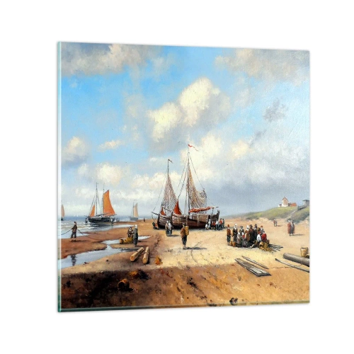 Billede på glas - Efter en vellykket fangst - 40x40 cm