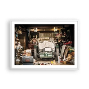 Plakat i hvid ramme - Tilbage til fortiden - 70x50 cm