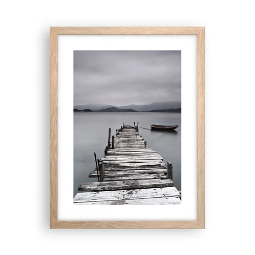 Plakat i ramme af lyst egetræ - Du kan tage af sted i morgen - 30x40 cm