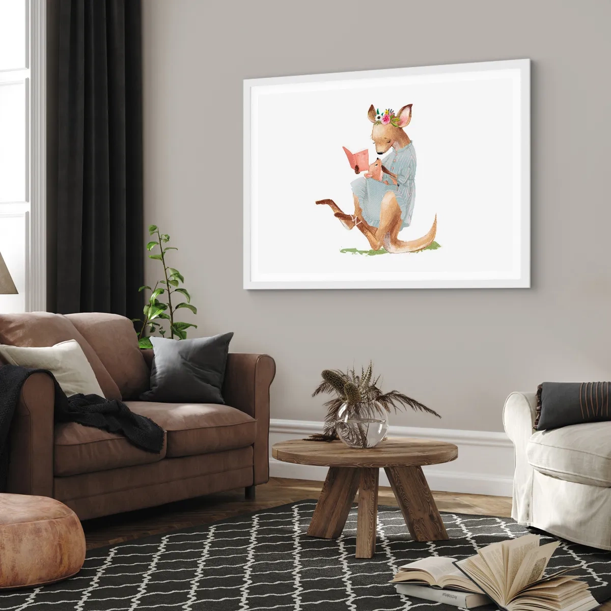 Plakat i hvid ramme - Læs for mig, mor - 70x50 cm