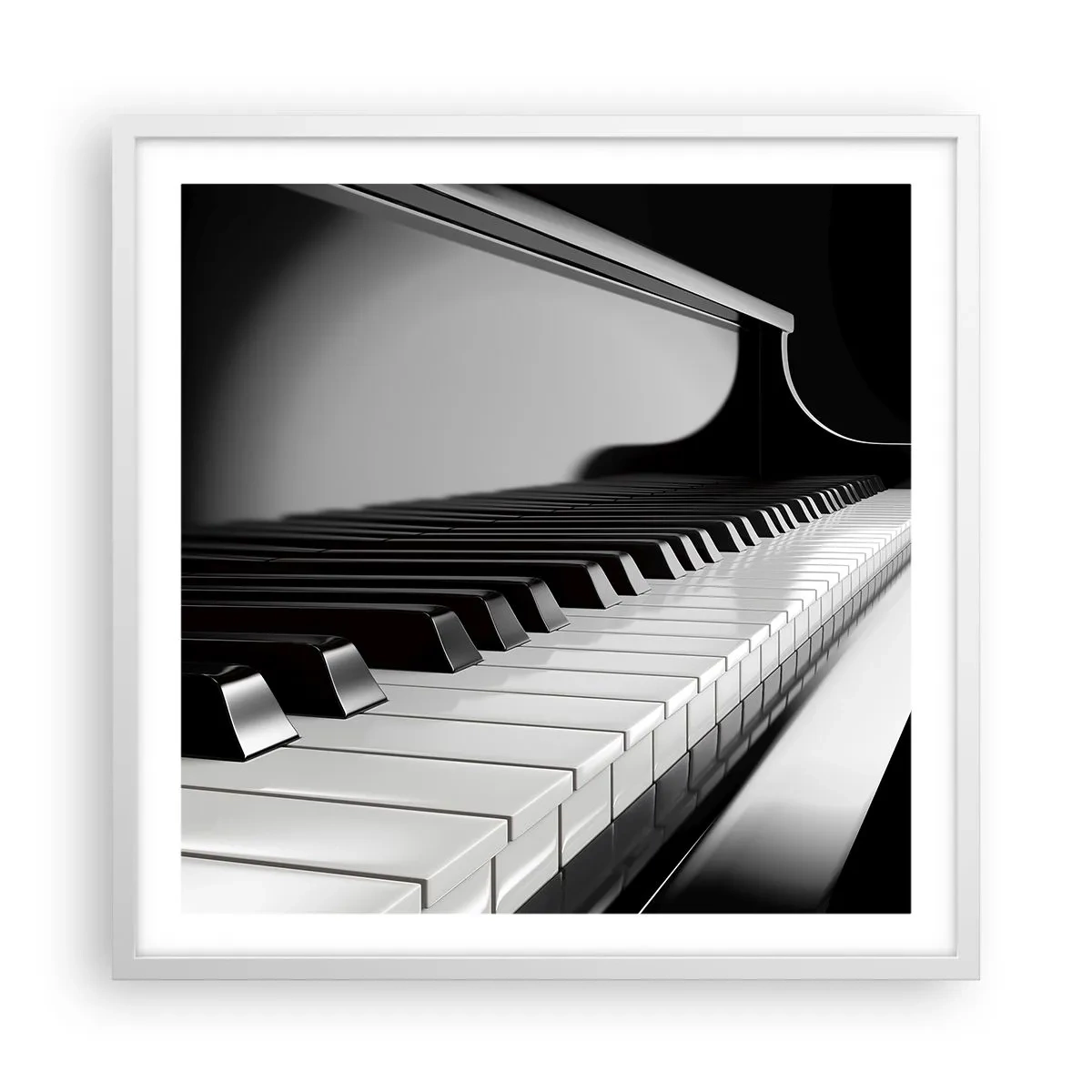 Plakat i hvid ramme - Harmoni af former og farver - 60x60 cm