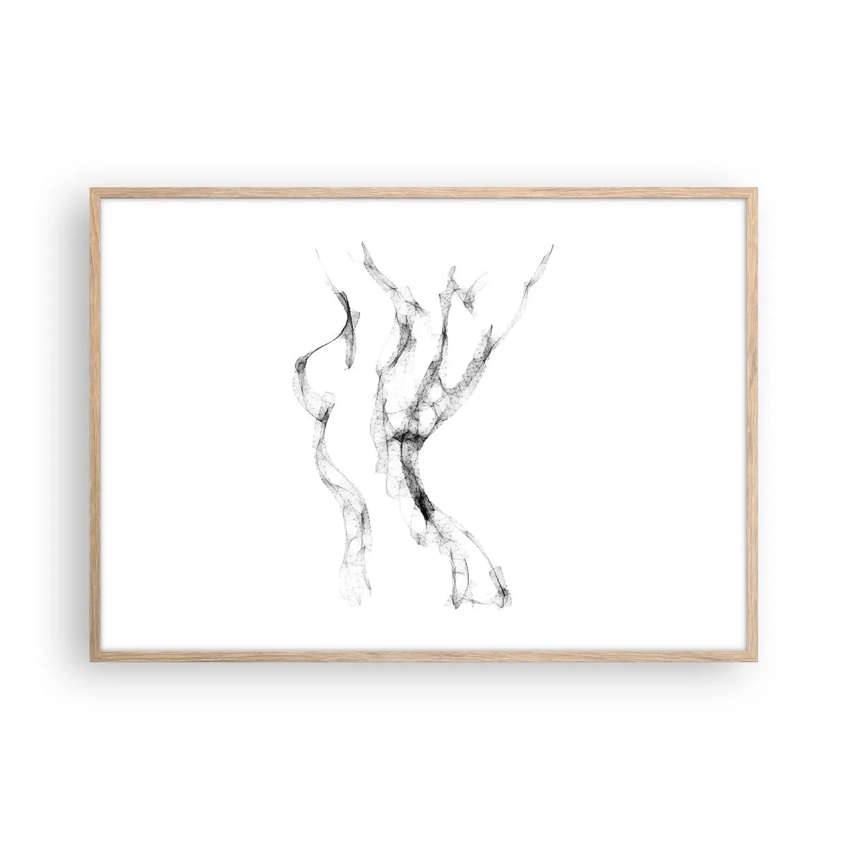 Plakat i ramme af lyst egetræ - Smuk og stærk - 100x70 cm