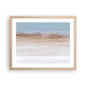 Plakat i ramme af lyst egetræ - Tvetydigt landskab - 50x40 cm