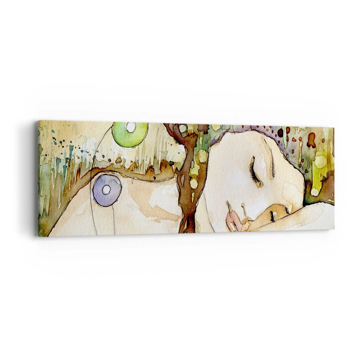 Lærredstryk - Billede på lærred - Smaragd-violet drøm - 90x30 cm