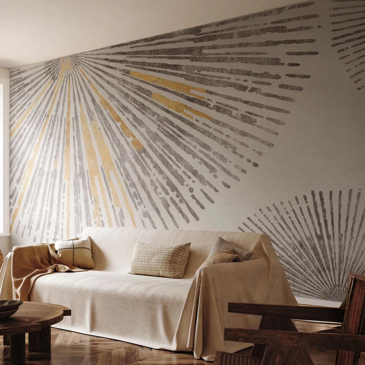Fototapet Standard Eco - Skønheden i en rokke - Minimalisme, Lyse, Linjer - 350x256 cm