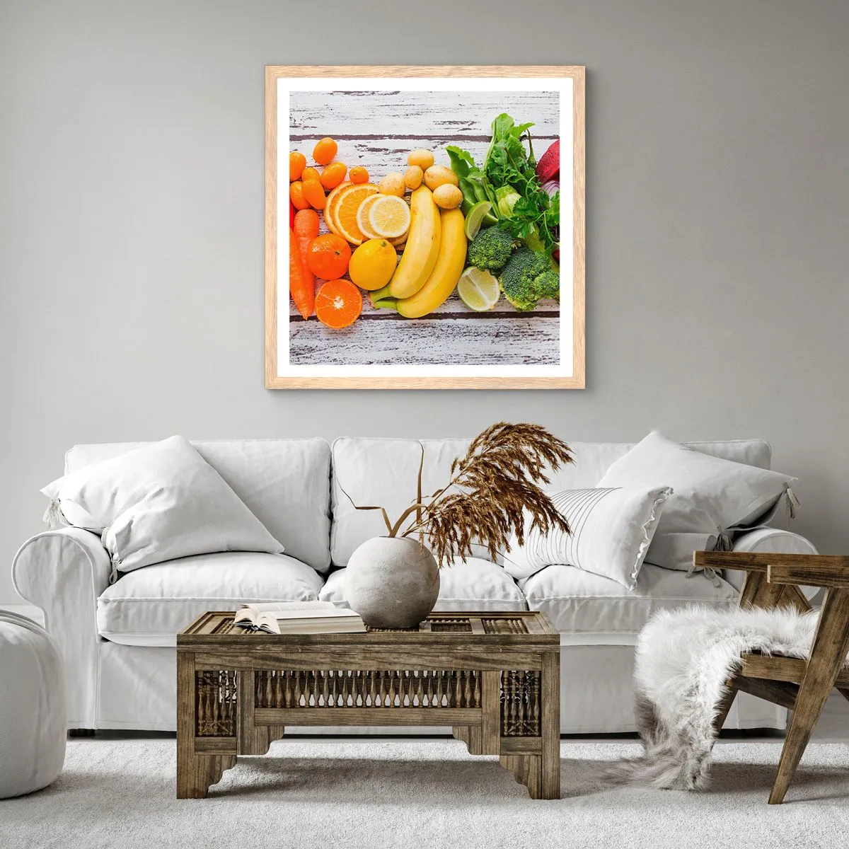 Plakat i ramme af lyst egetræ - Er det ikke nok? - 30x30 cm