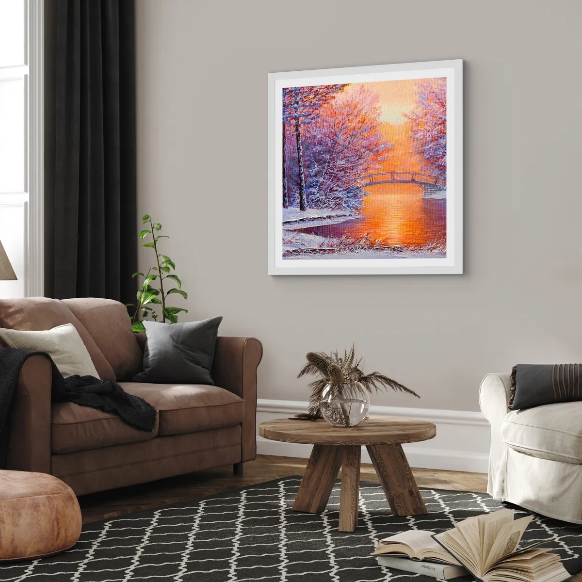 Plakat i hvid ramme - Lad os mødes her - 30x30 cm