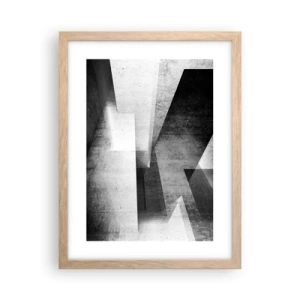 Plakat i ramme af lyst egetræ - Rummet struktur - 30x40 cm