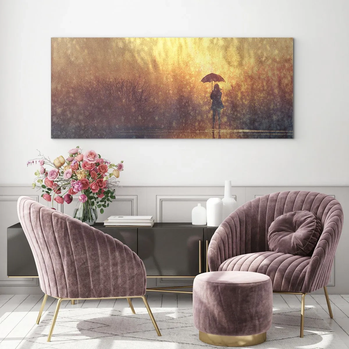 Billede på glas - Jeg føler, at der er nogen, der kigger på mig - 140x50 cm