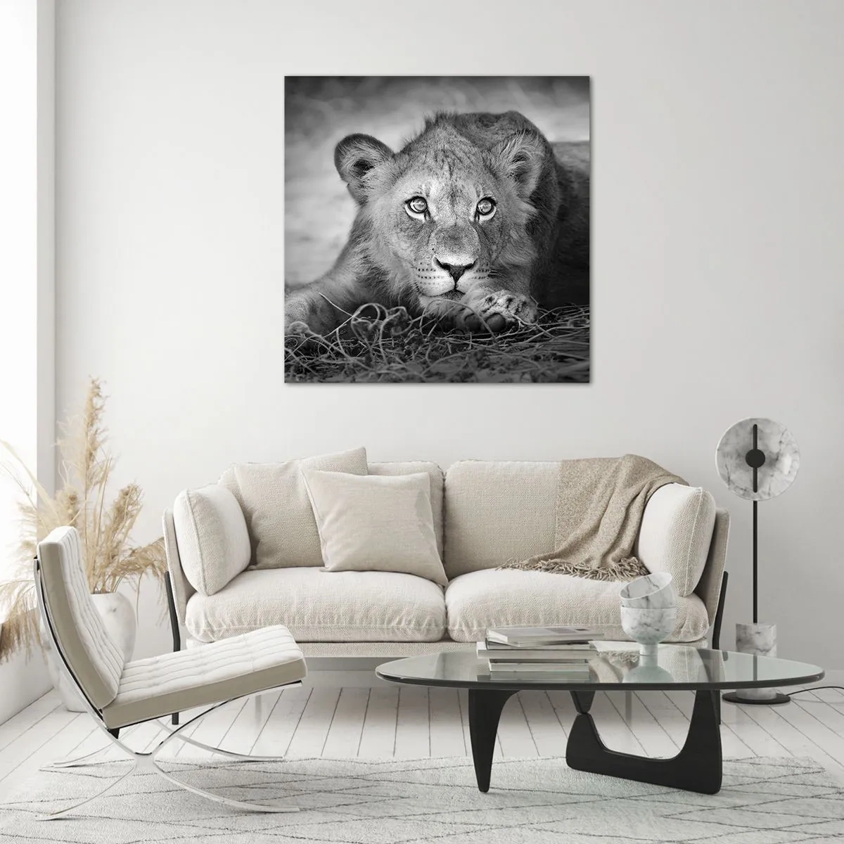 Billede på glas - Kongelig hvalp - 30x30 cm