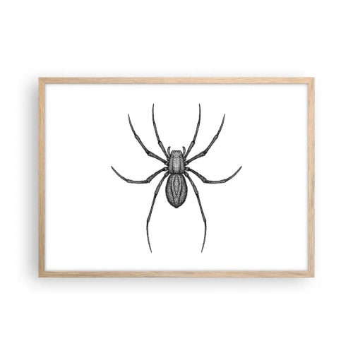 Plakat i ramme af lyst egetræ - Foruroligende præcision - 70x50 cm