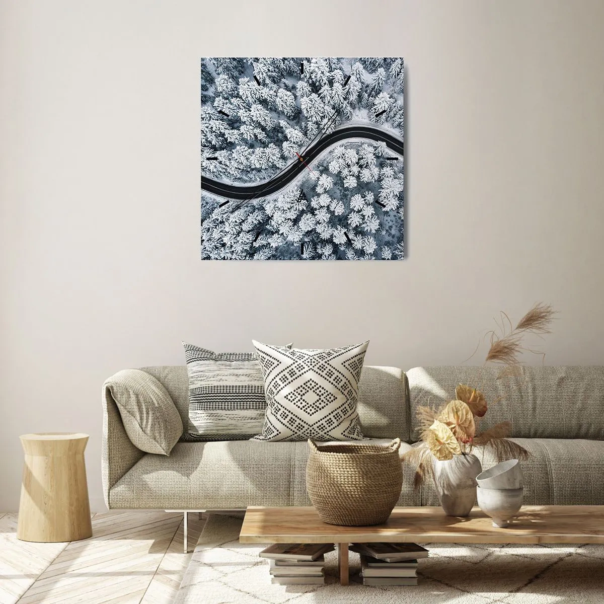 Vægur, Uret - Gennem en vinterskov - 40x40 cm