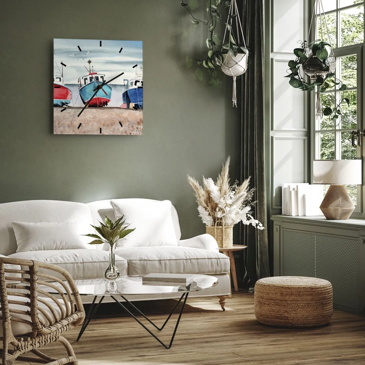 Vægur, Uret - Klar til at fange - 30x30 cm