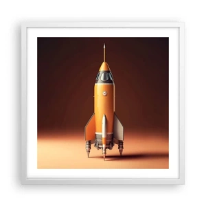 Plakat i hvid ramme - Det begynder med en drøm - 50x50 cm