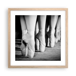 Plakat i ramme af lyst egetræ - Sammen, let - 40x40 cm