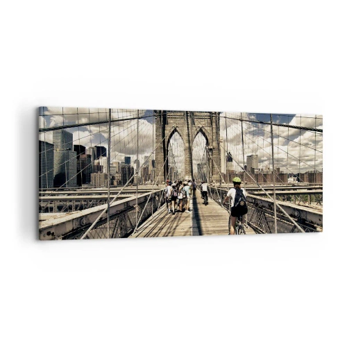 Lærredstryk - Billede på lærred - Lige til hjertet af byen - 120x50 cm