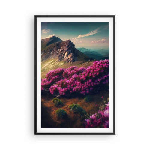 Plakat i sort ramme - Sommer i bjergene - 61x91 cm