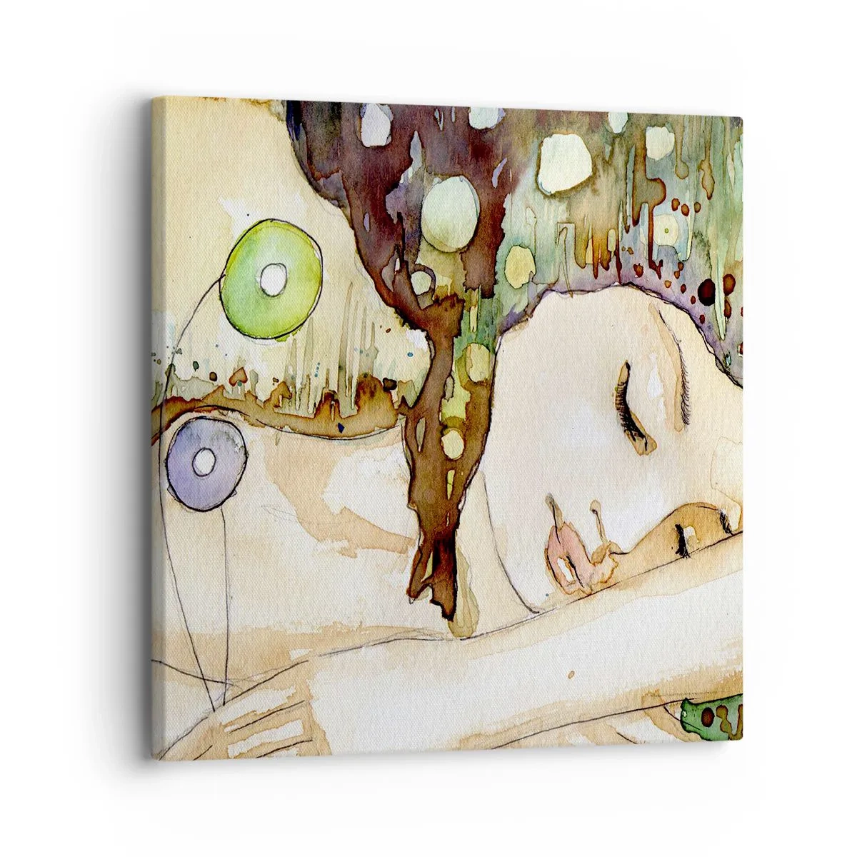 Lærredstryk - Billede på lærred - Smaragd-violet drøm - 30x30 cm