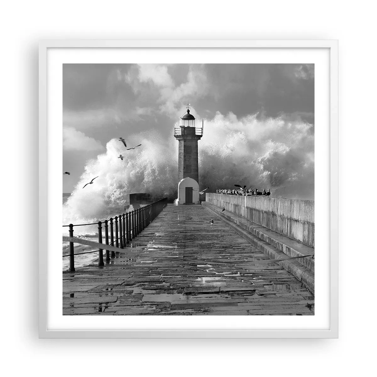 Plakat i hvid ramme - Frygtløs  - 60x60 cm