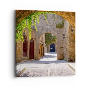 Lærredstryk - Billede på lærred - Et optog vil snart dukke op - 40x40 cm