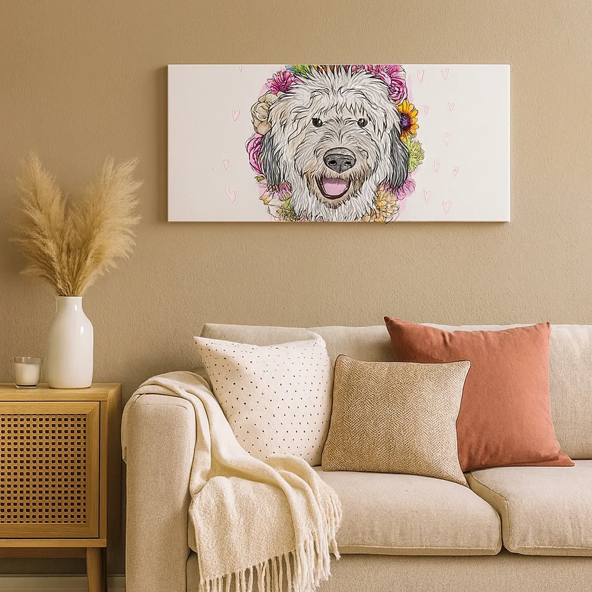 Lærredstryk - Billede på lærred - Hvalpens glæde - 30x30 cm