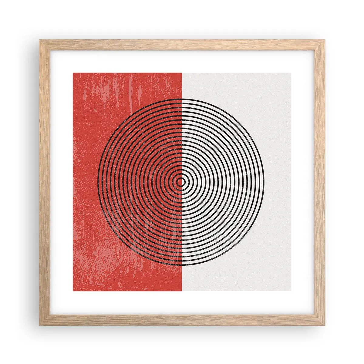 Plakat i ramme af lyst egetræ - Lige til sagen - 40x40 cm