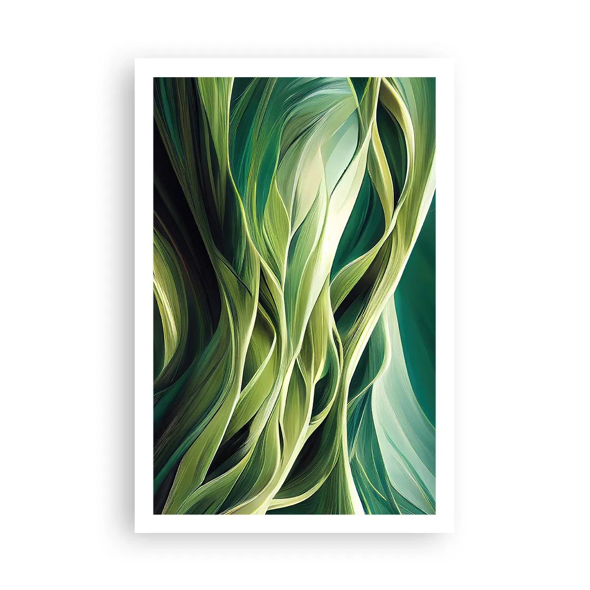 Plakat - Et abstrakt spil med grønt - 61x91 cm