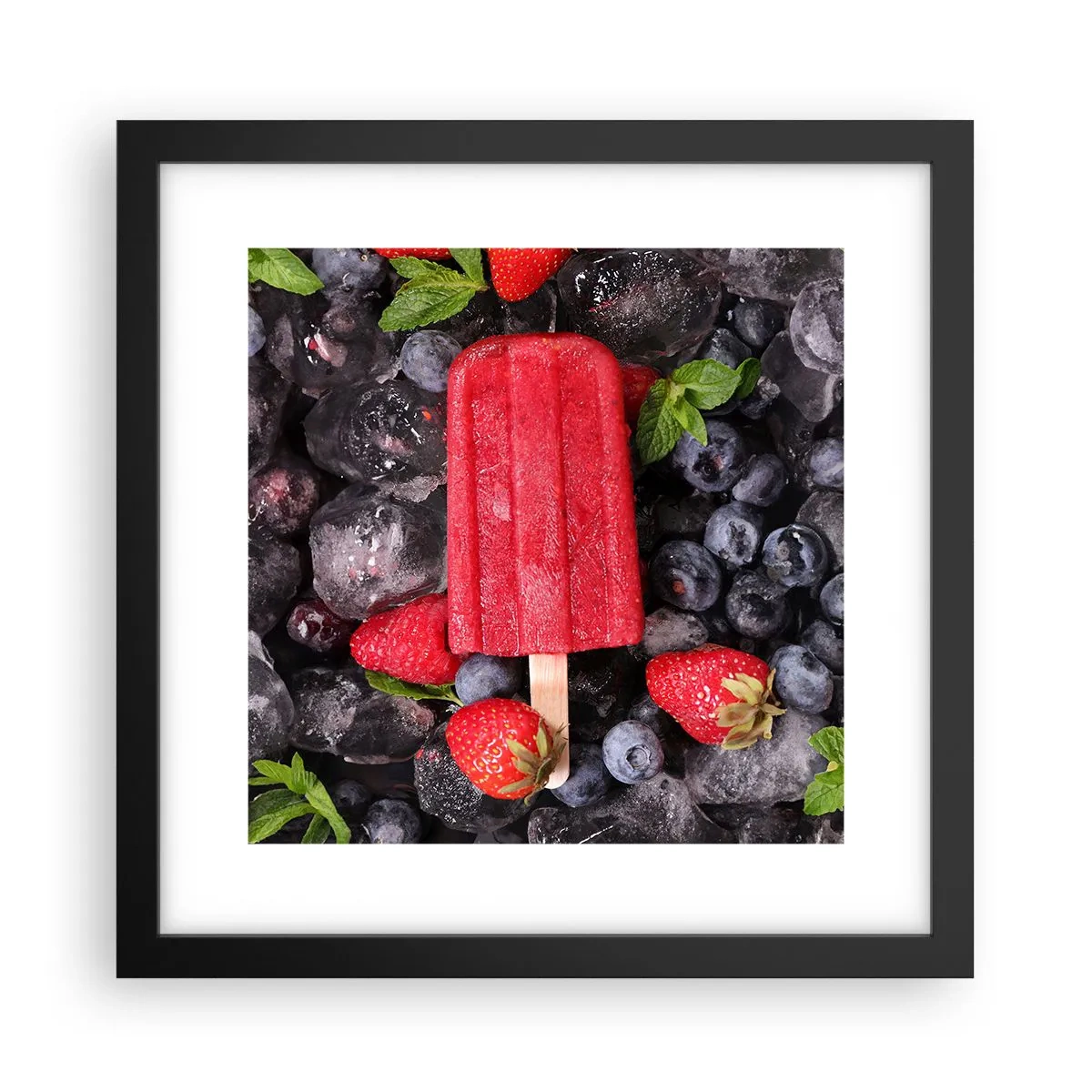 Plakat i sort ramme - En smag af varm sommer - 30x30 cm
