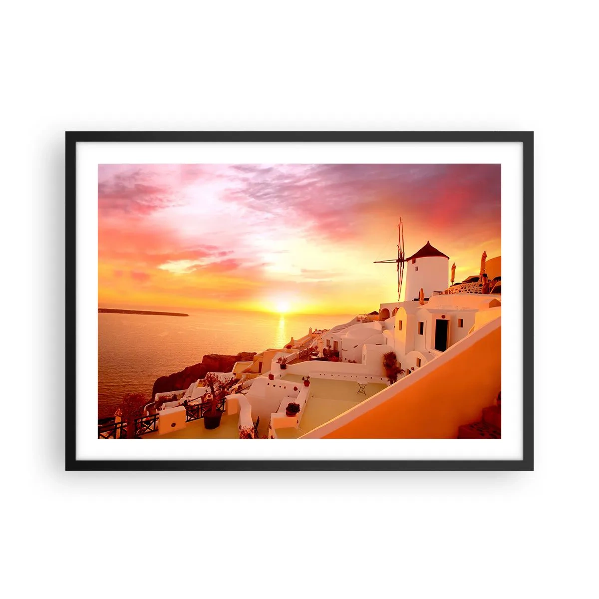 Plakat i sort ramme - Opløses i hvidt og guld - 70x50 cm