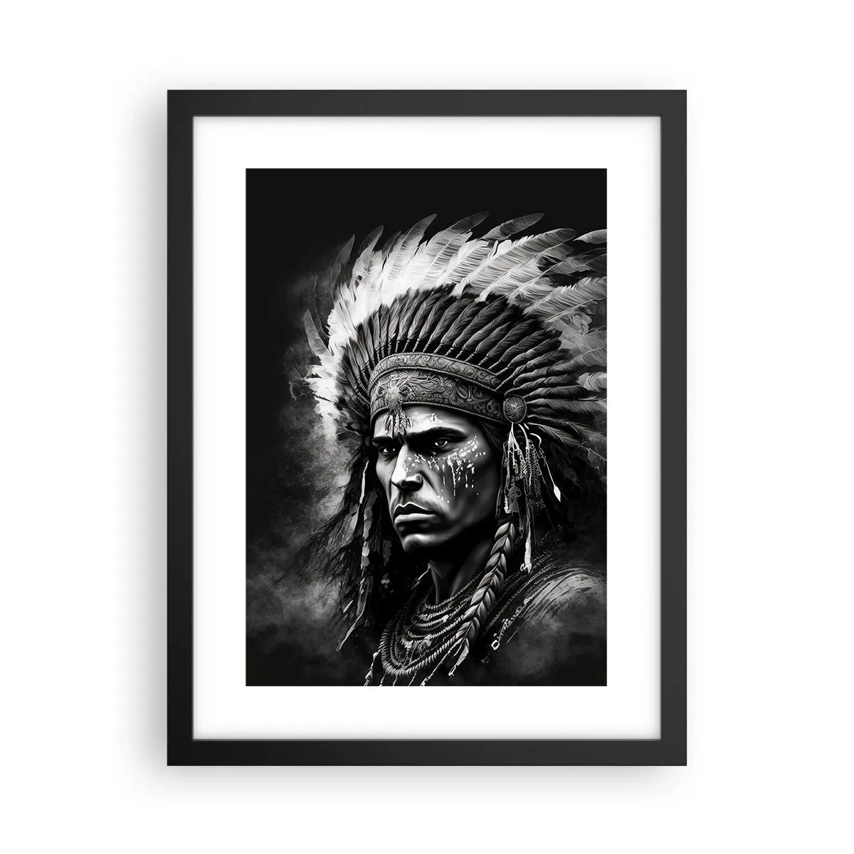 Plakat i sort ramme - Leder og kriger - 30x40 cm