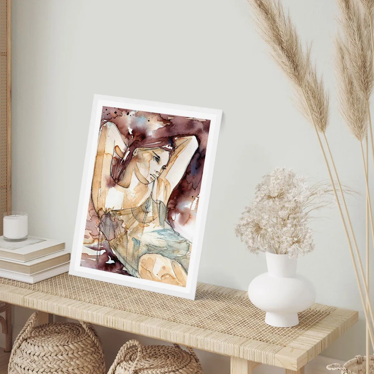 Plakat i hvid ramme - I stemning af lilla - 30x40 cm