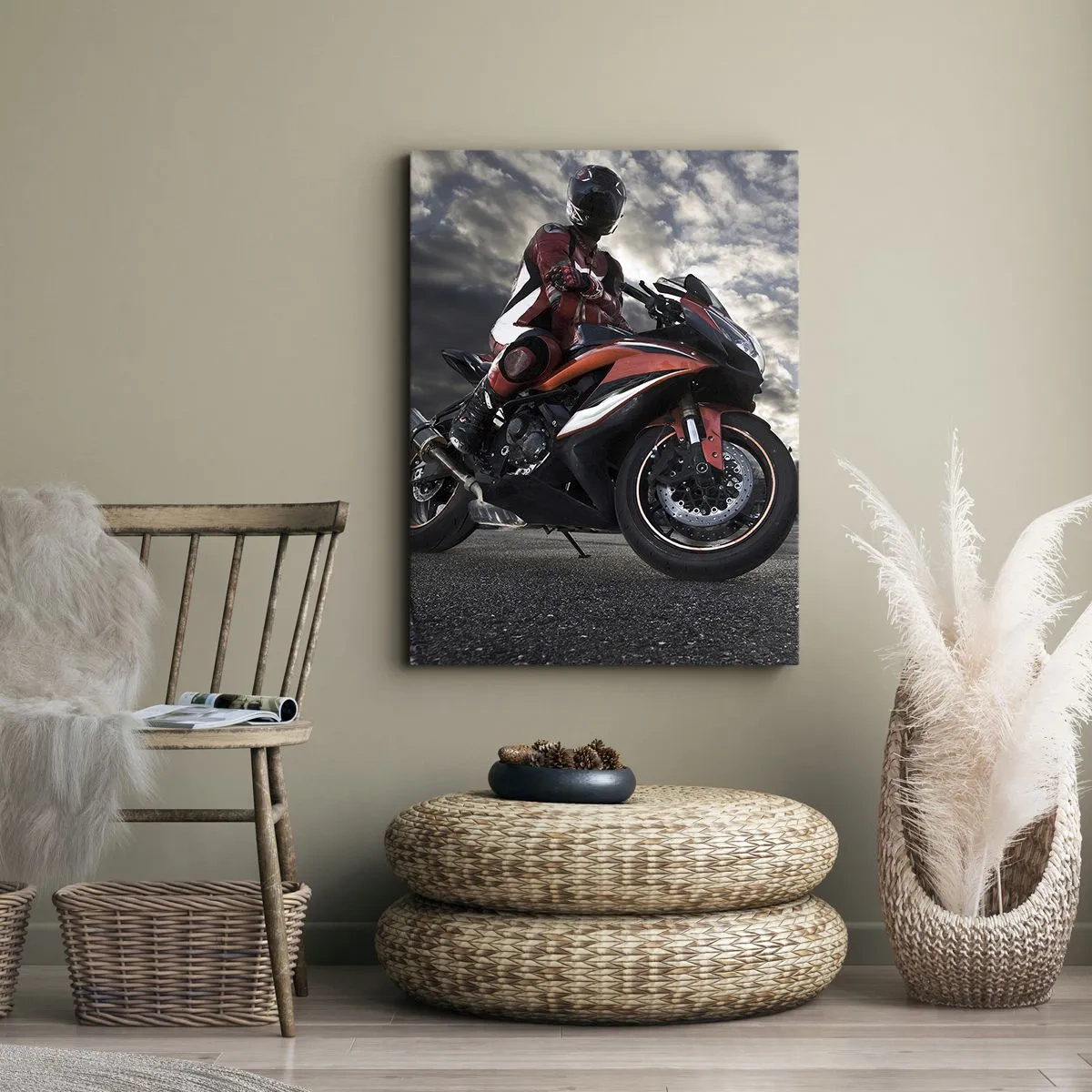Lærredstryk - Billede på lærred - Mørkets rytter - 55x100 cm