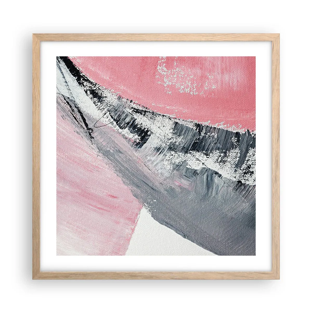 Plakat i ramme af lyst egetræ - Matchende sammensætning - 50x50 cm