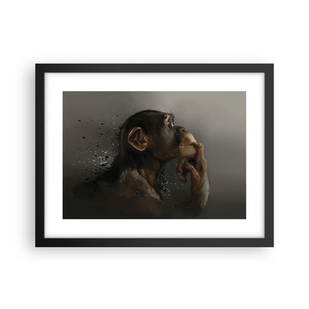 Plakat i sort ramme - Helt sikkert en tænker - 40x30 cm