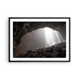 Plakat i sort ramme - Lysende grotte - 70x50 cm