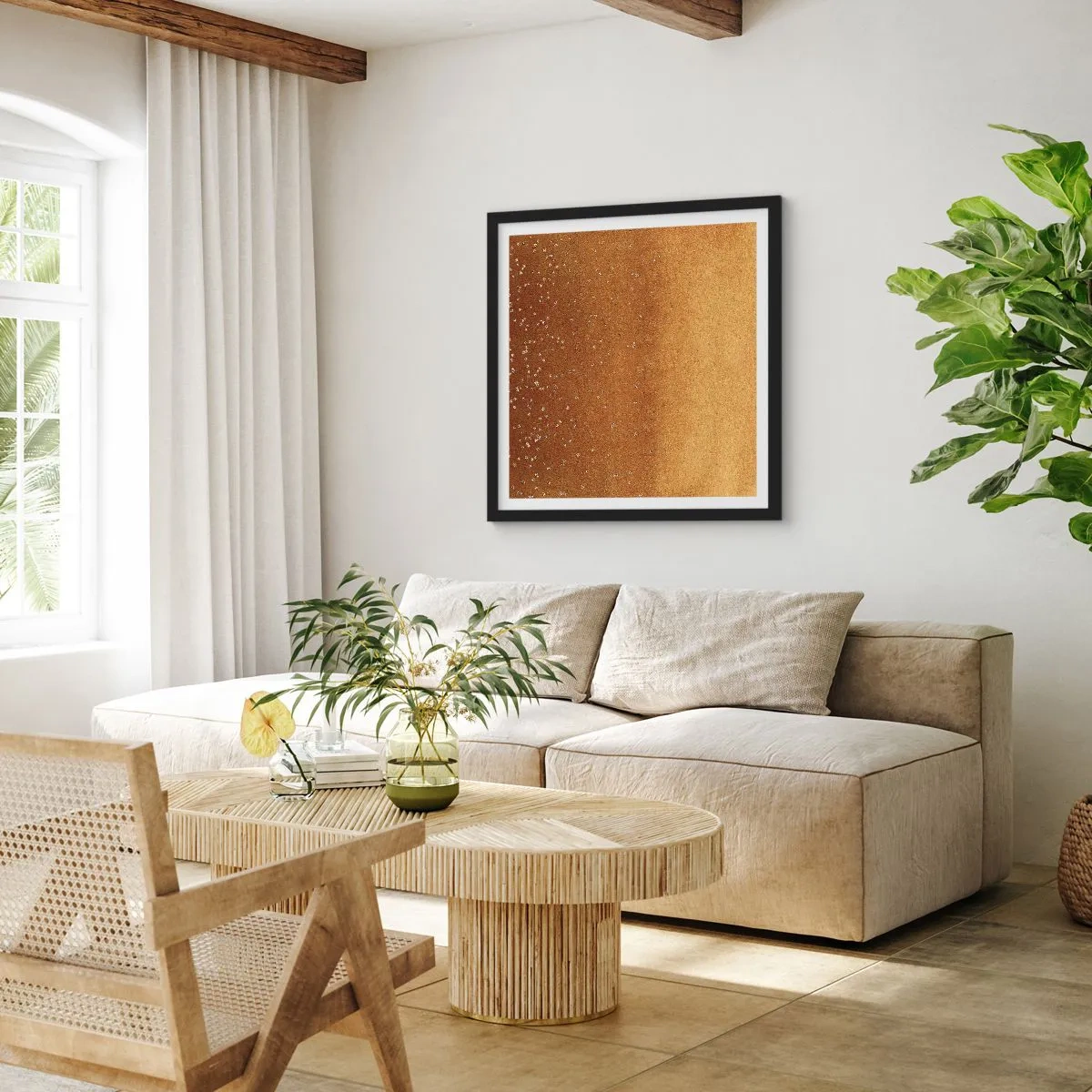 Plakat i sort ramme - Lysets fødsel - 40x40 cm