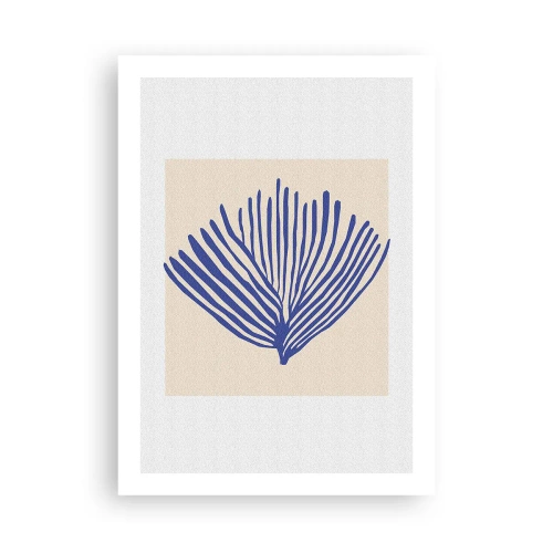 Plakat - Blå vifte - 50x70 cm