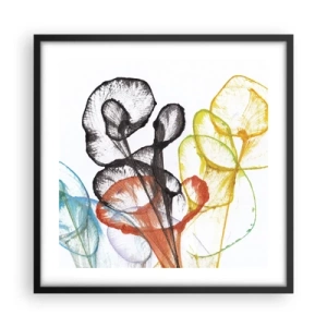 Plakat i sort ramme - Blomster med sjæl - 50x50 cm