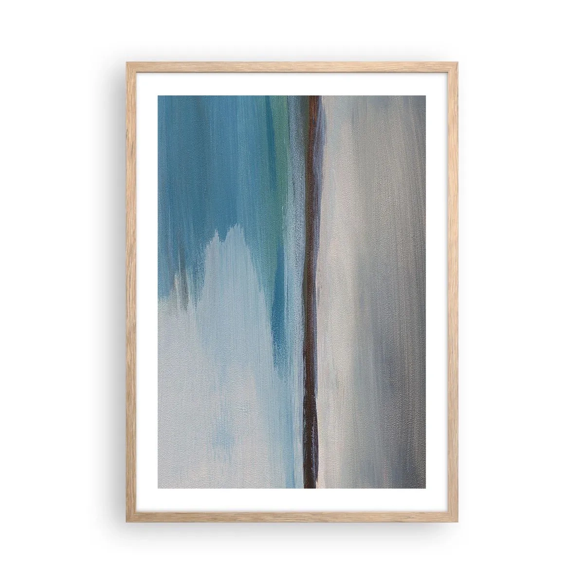 Plakat i ramme af lyst egetræ - Horisontalt landskab - 50x70 cm