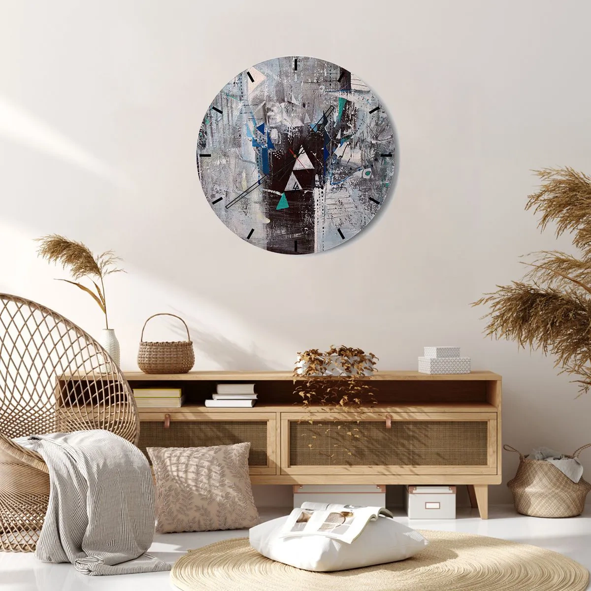 Vægur, Uret - Overordnet rækkefølge af trekanter - 30x30 cm