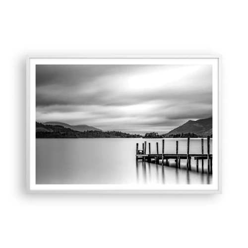 Plakat i hvid ramme - Mildhed og styrke - 100x70 cm