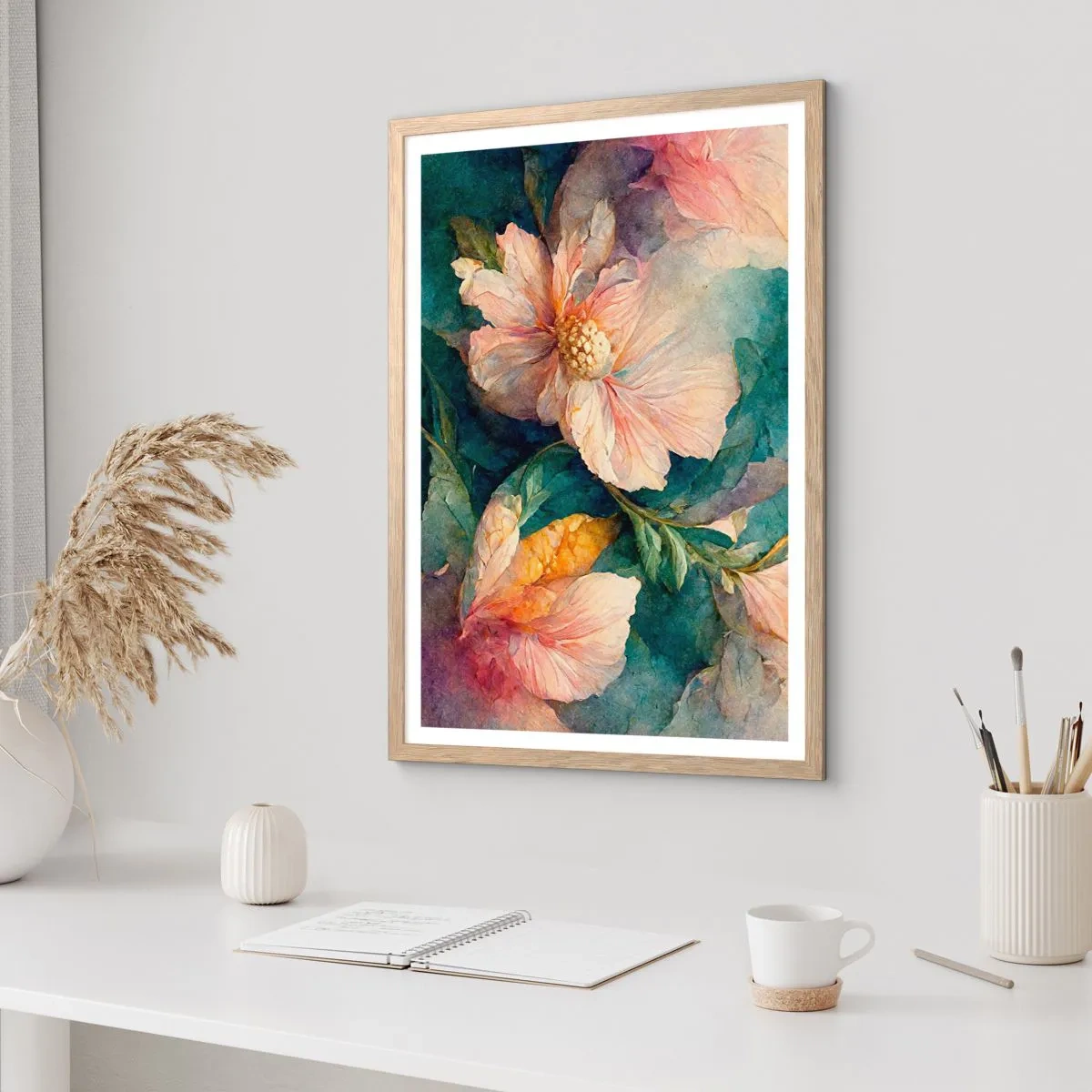 Plakat i ramme af lyst egetræ - Subtiliteten selv - 50x70 cm