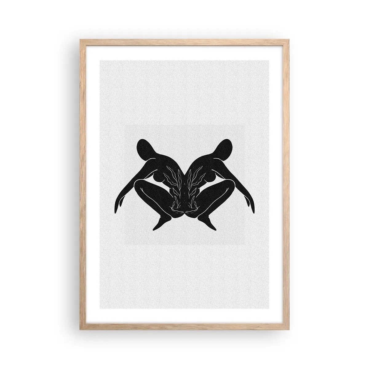 Plakat i ramme af lyst egetræ - En delt sjæl - 50x70 cm