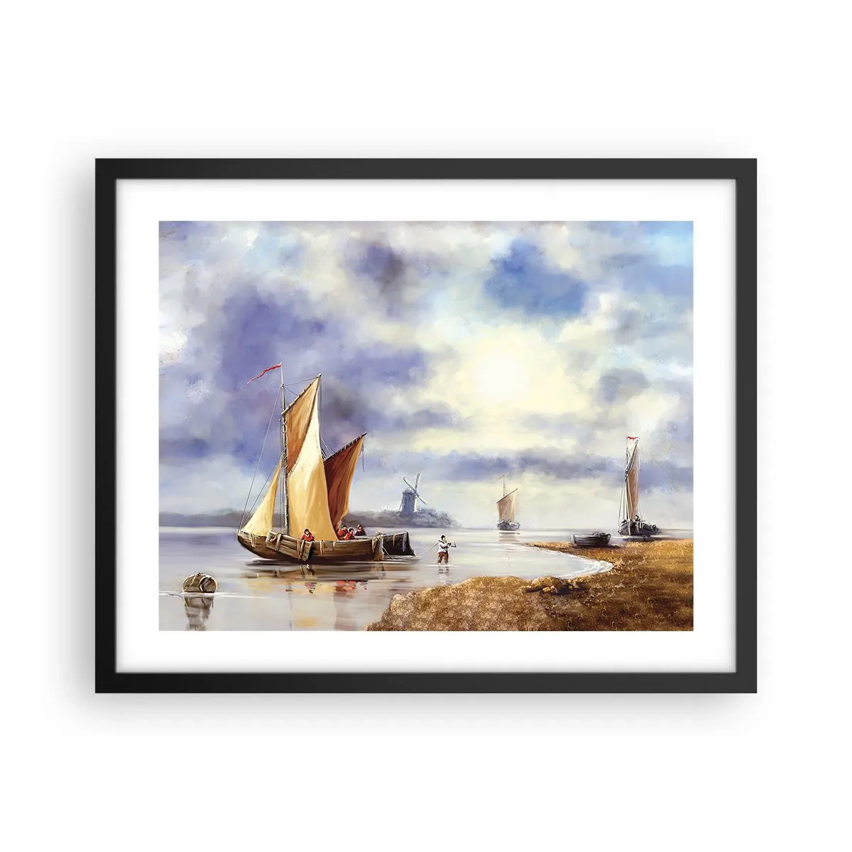 Plakat i sort ramme - Sømændenes tilbagevenden - 50x40 cm