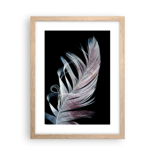 Plakat i ramme af lyst egetræ - Tænk om berøring - 30x40 cm