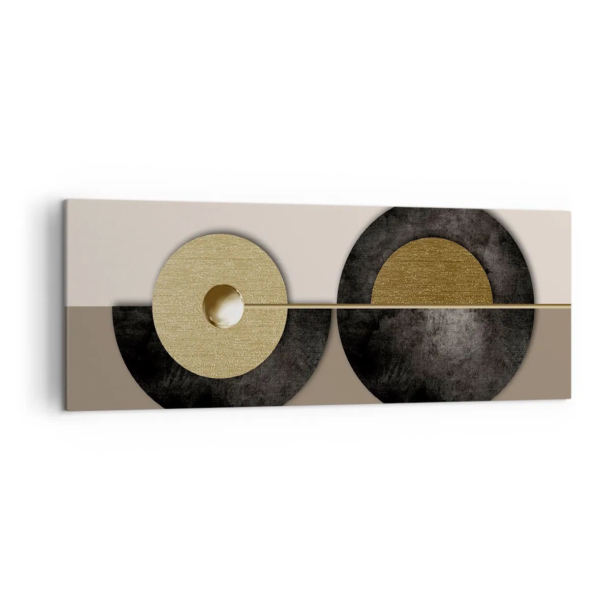 Lærredstryk - Billede på lærred - Variationer omkring en cirkel - 140x50 cm