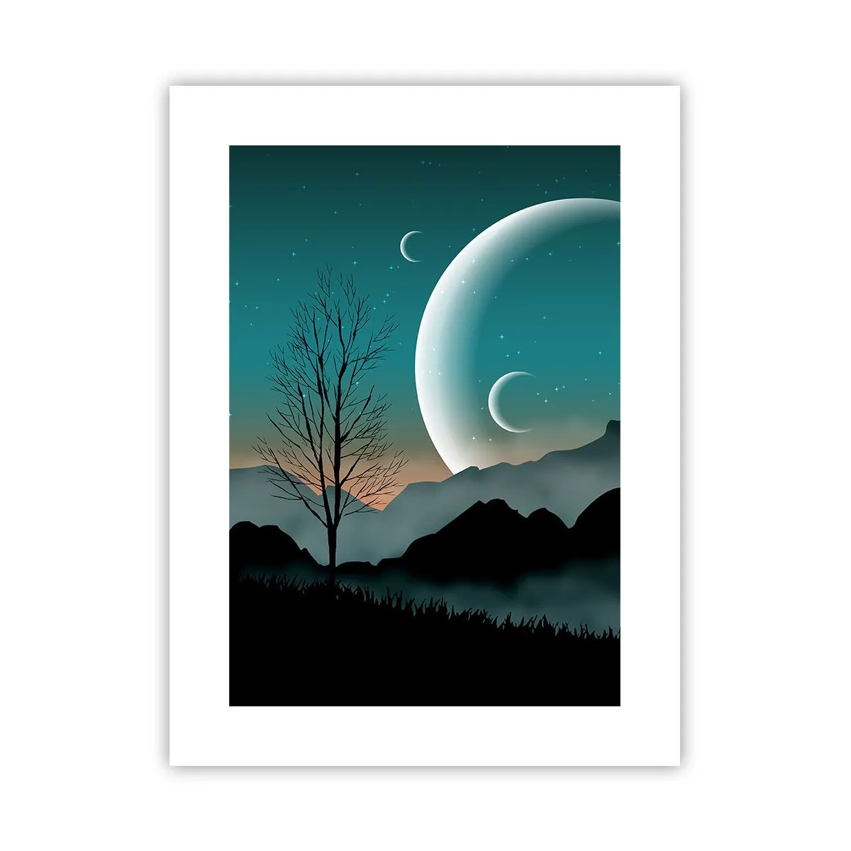 Plakat - Karneval i den stjerneklare nat - 30x40 cm