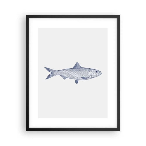 Plakat i sort ramme - Hilsner fra de nordlige have - 40x50 cm