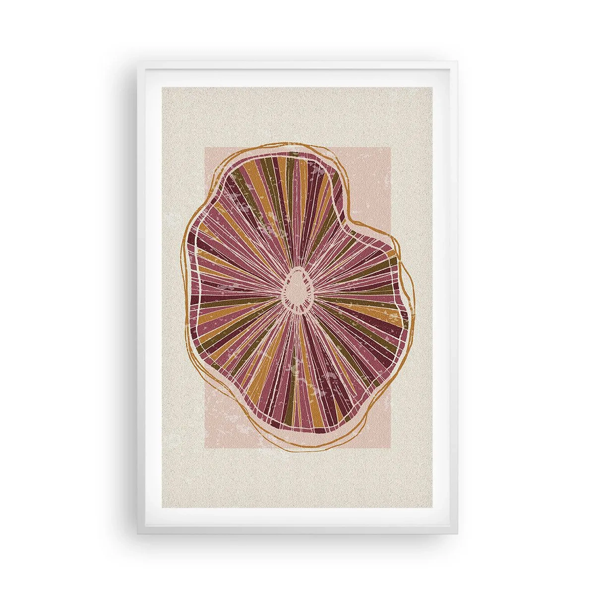 Plakat i hvid ramme - Strålende abstraktion - 61x91 cm